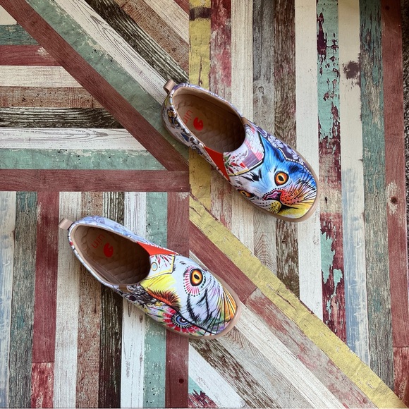 UIN Cheer Up Kitty Cat Slip On Toledo Loafers Shoes Canvas Loose Toe Box EUC 7.5 - Picture 13 of 15